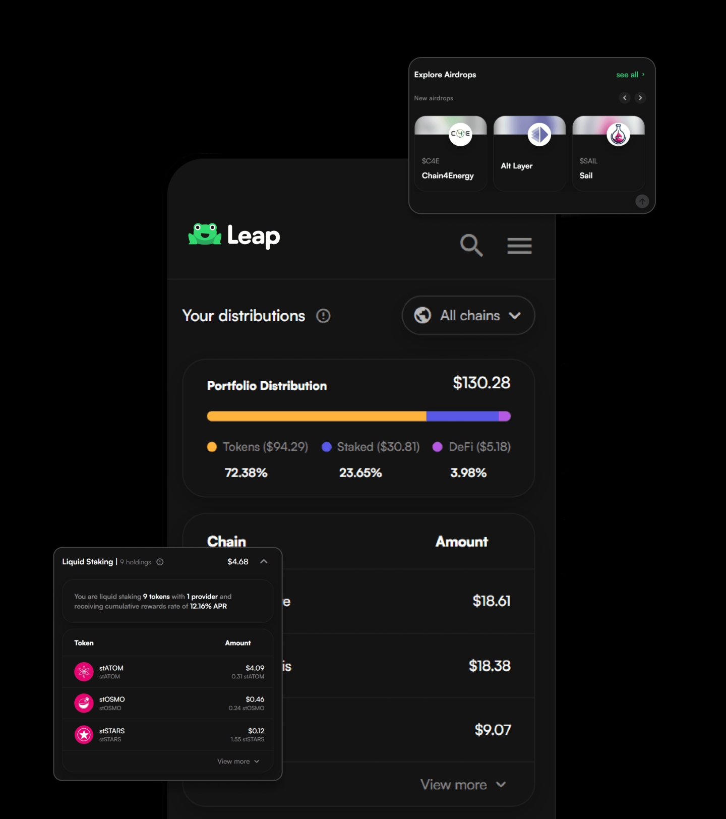 Leap staking interface preview