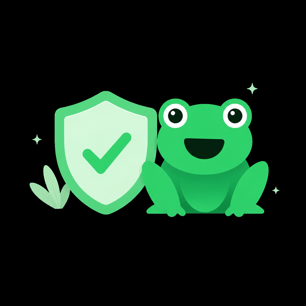 Leap mascot with a security shield