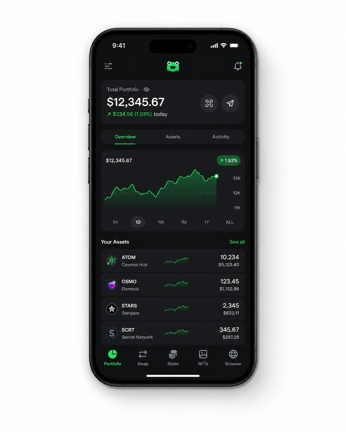 Leap mobile wallet portfolio mockup
